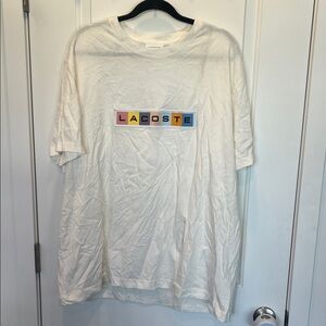 LACOSTE Men's Summer Graphic T-Shirt Size 4XL In White